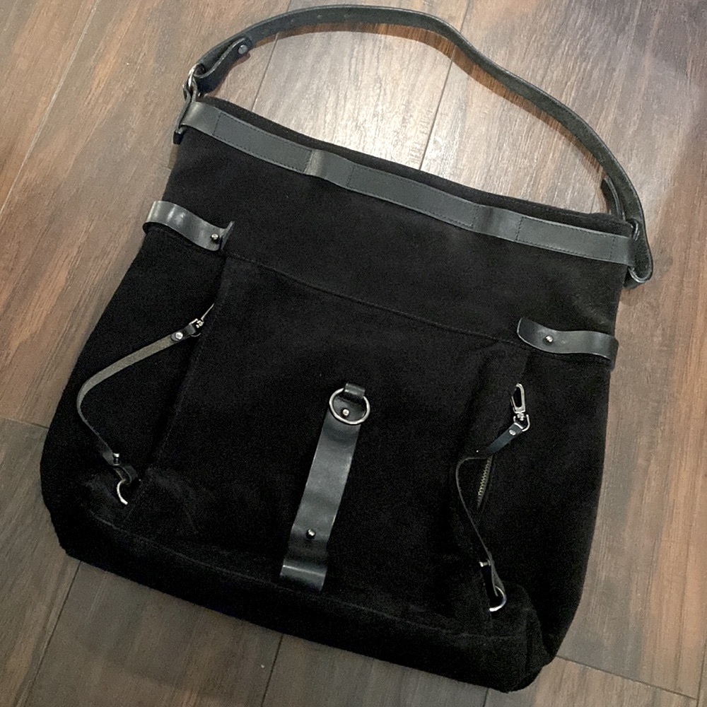 Womens Danier Suede and Leather Shoulder Bag